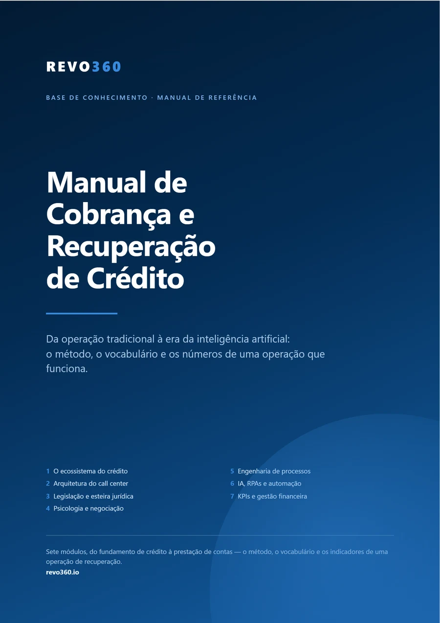 Capa do Manual de Cobrança e Recuperação de Crédito da revo360